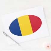 ルーマニア* Oval FlagステッカーRomania autocolant 楕円形シール (封筒)