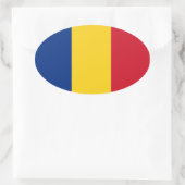 ルーマニア* Oval FlagステッカーRomania autocolant 楕円形シール (バッグ)
