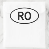 ルーマニア"RO" 楕円形シール (バッグ)