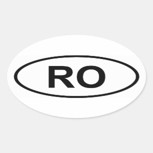 ルーマニア"RO" 楕円形シール