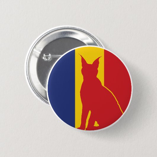 ルーマニアLynxルーマニア国旗 缶バッジ (正面&裏面)