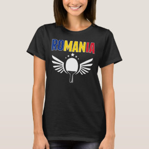 ルーマニアPing Pongルーマニアの卓球サポート Tシャツ