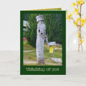 『ルーマニ考えるア』、木彫彫刻 カード (黄色い花)