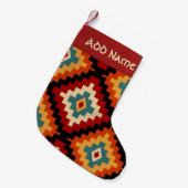 ルーマ伝統的ニアフォークアートパターン スモールクリスマスストッキング (正面 (吊り時))