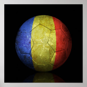 ルーマ擦り切れたニア国旗のサッカーボール ポスター