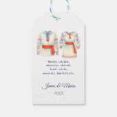 ルーマ素朴ニ結婚アの伝統的フォークコスチューム ギフトタグ (裏面)