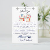 ルーマ素朴ニ結婚アの伝統的フォークコスチューム サンキューカード (スタンド正面)