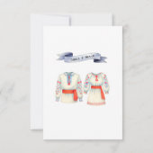 ルーマ素朴ニ結婚アの伝統的フォークコスチューム サンキューカード (裏面)