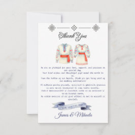 ルーマ素朴ニ結婚アの伝統的フォークコスチューム サンキューカード