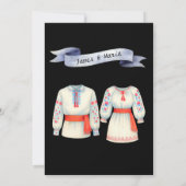 ルーマ素朴ニ結婚アの伝統的フォークコスチューム 招待状 (裏面)