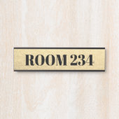 ルームナンバードアサイン金ゴールドブラックホテルオフィス サインプレート (正面)