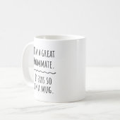 ルームメおもしろいートギフトコーヒーマグ コーヒーマグカップ (正面左)