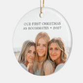 ルームメイトとして初めてのクリスマス 友達 BFF フォト セラミックオーナメント (左)