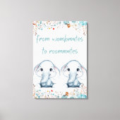 ルームメイトへウォンメイト象子供部屋ウォールアート キャンバスプリント (正面)