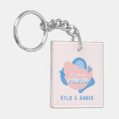 ルームメイトギフト名前をカスタムする「ルームメイズフォーエバー」レトロ キーホルダー (正面左)