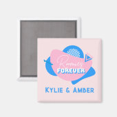 ルームメイトギフト名前をカスタムする「ルームメイズフォーエバー」レトロ マグネット (正面/裏面)