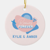 ルームメイトギフト「Roomies Forever」レトロカスタム写真 セラミックオーナメント (正面)
