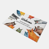 ルームメイト・ヘブンの猫をデザインしたドormat ドアマット (アングル)