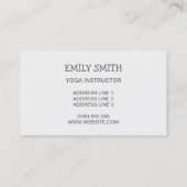 ルームヨガでヨガをするかわいい女の子ヨガインストラクター 名刺 (裏面)