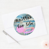 ルーム編み物おもしろいシール ラウンドシール (封筒)