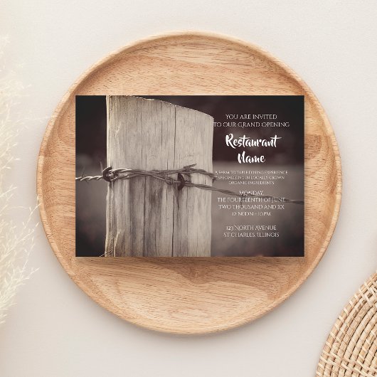 ルーラルフェンスポストファームレストラングランドオープニング 招待状