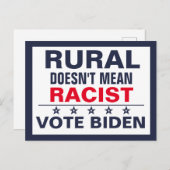 ルーラルプロバイデン氏ハリスアンチ人種差別の投票ブルー ポストカード (正面/裏面)