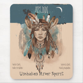 ルーラーエッジを持つボホシックで恐れを知らない少女のアートワーク マウスパッド