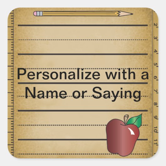 ルーラー紙先生用シール スクエアシール (正面)