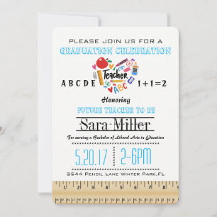 ルーラー&アップル先生卒業招待状 招待状