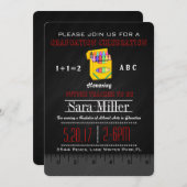 ルーラー&クレヨン先生卒業招待状 招待状 (正面/裏面)