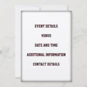 ルーラ素朴ルレッド木造のパーティーダンスイベント 招待状 (裏面)