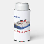 ルールその1:船から落ちるな 面白い 缶クーラー スリム缶クーラー (Seltzer正面)