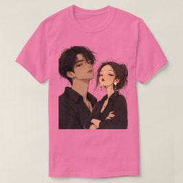 ルールは適用外 アニメカップルストリートウェア Tシャツ