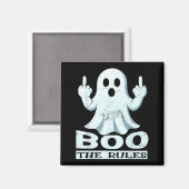 ルールをブー – 反抗的な幽霊ハロウィーンのミーム マグネット (正面/裏面)