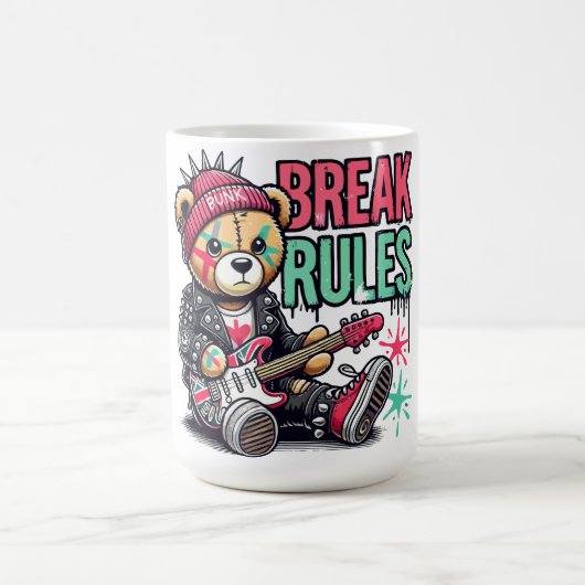 ルールを破る テディベア コーヒーマグカップ (中央)