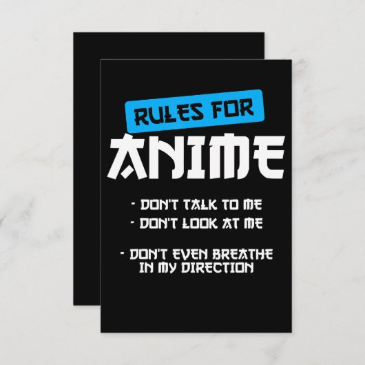 ルールアニメ服マンガアートcosplay otakuギフト 招待状 (正面/裏面)