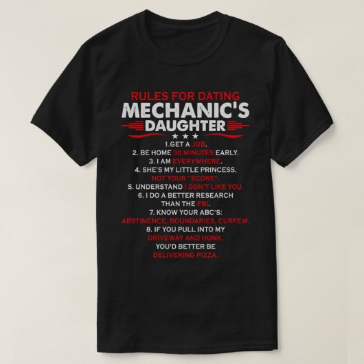 ルールデートすること整備士娘整備士T Shi Tシャツ (デザイン正面)