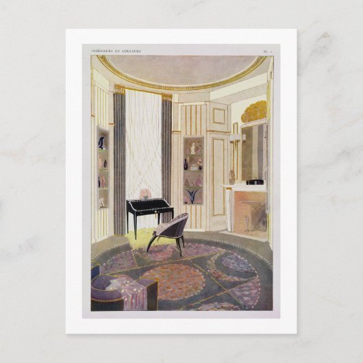 ルールマンが設計した家具を持つインテリア ポストカード (正面)