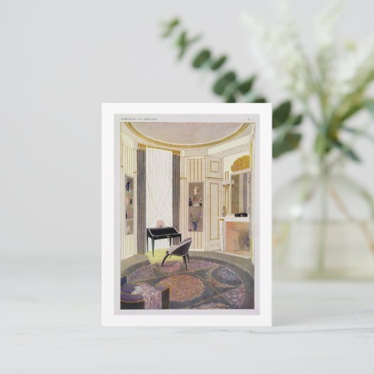 ルールマンが設計した家具を持つインテリア ポストカード (スタンド正面)