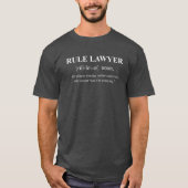 ルール弁護士面白ゲーム定義 白抜き文字 Tシャツ (正面)