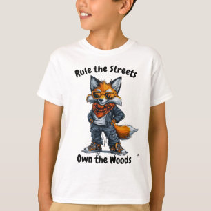 ルール通り、所有ザ森のキツネグラフィックティー Tシャツ
