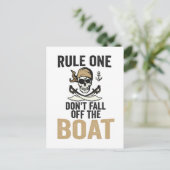 ルール１：船から落ちるな 面白い ポストカード (スタンド正面)
