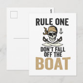 ルール１：船から落ちるな 面白い ポストカード (正面/裏面)