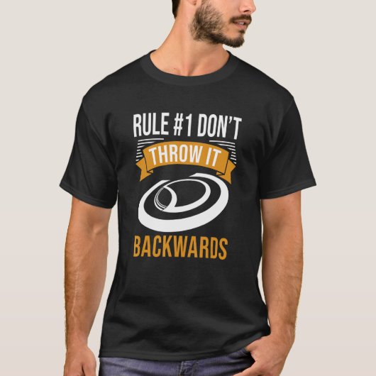 ルール1を後方に投げないようにFrisbeeゴルファーDis Tシャツ (正面)