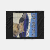 ルール1常にボスアップおもしろい猫の奇妙な特定のダン フリースブランケット (正面(横))