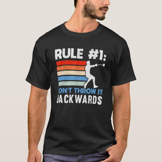 ルール1逆投げハンマーThrをスローしない Tシャツ (正面)