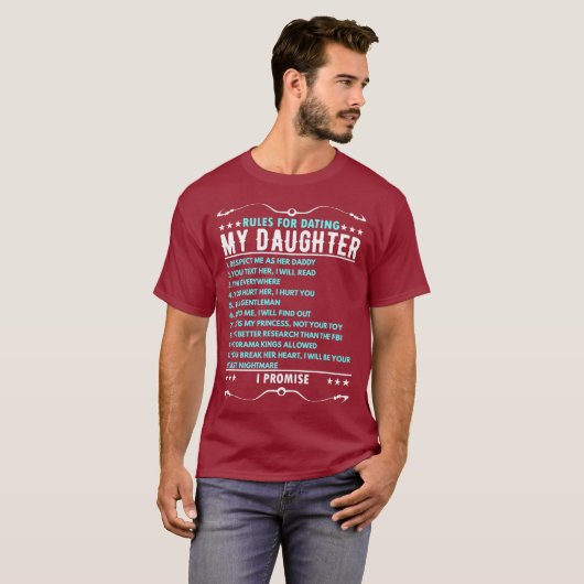 ルール – デートすることドーターパパ Tシャツ (正面フル)