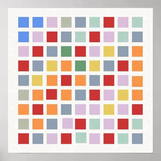 ルール・ベースのカラー・グリッド、ステップで生成されたパターン ポスター (正面)