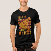 ルール#1ピザ食べを禁止 トライブレンドTシャツ (正面)