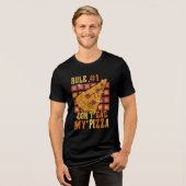 ルール#1ピザ食べを禁止 トライブレンドTシャツ (正面全面)